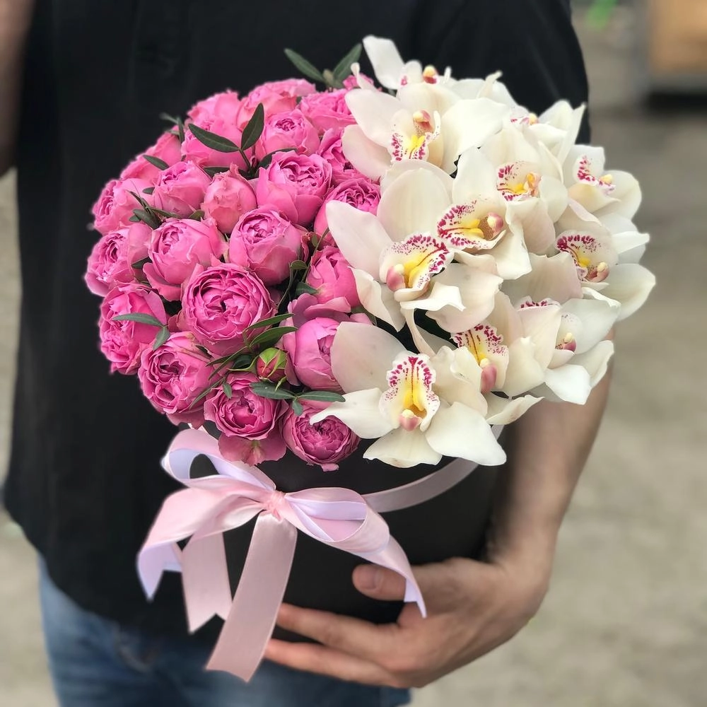 Orxideya və kustavoy roza 8 mart - Image 2